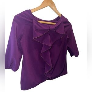 Pomelo Purple Blouse w/ Back Ruffle Detail | Size Small